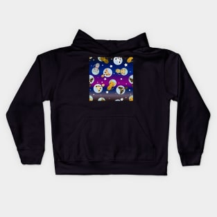 Cute Space Cats And Dogs Background Pattern Seamless Kids Hoodie